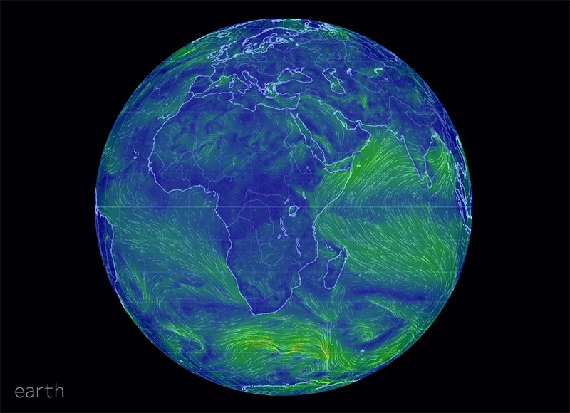 A Föld szél térképe